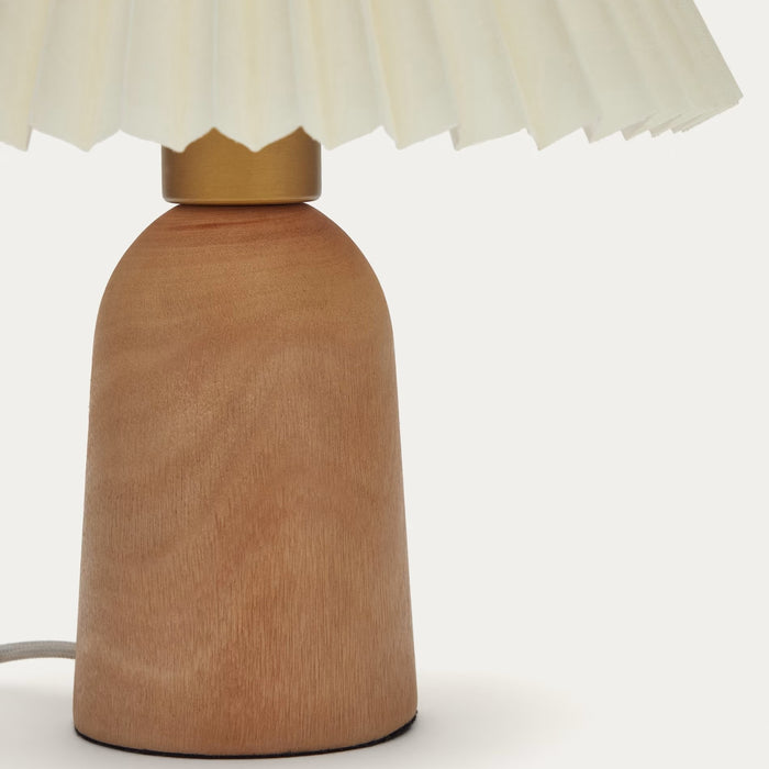 Kave Home - Benicarlo tafellamp in hout met een natuurlijke, beige