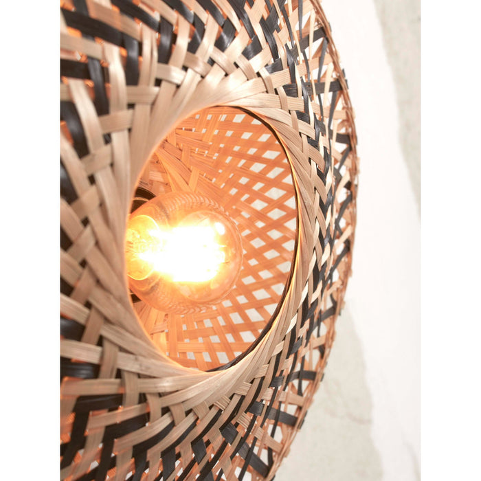 GOOD&MOJO Kalimantan Wandlamp Rond - Ø30cm  - Zwart / Bamboe