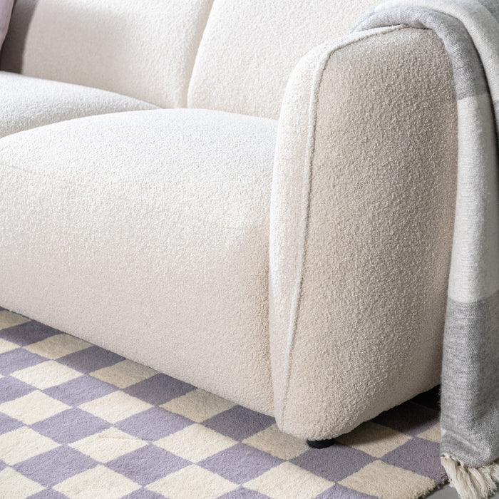 by fonQ Soft Hoekbank met Chaise Longue Links - Bouclé - Crème