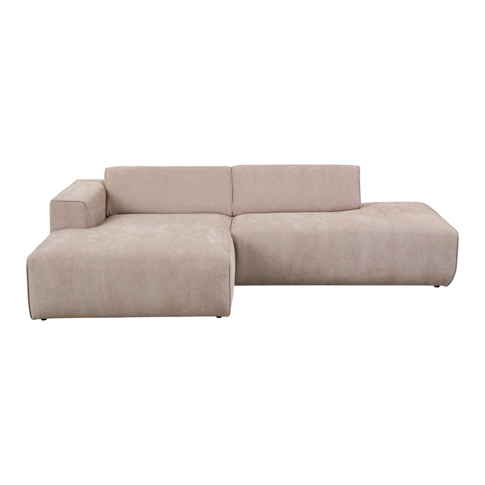 by fonQ Stretch Hoekbank met Chaise Longue Links - Beige