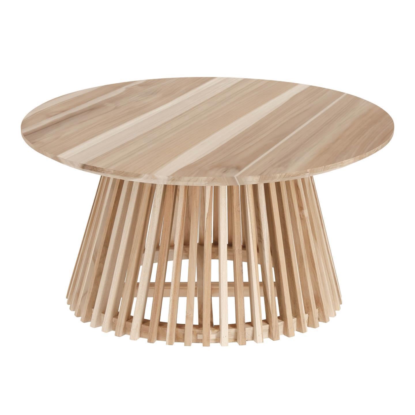 Kave Home Jeanette Salontafel - Ø 80 cm - Massief Teakhout - Naturel