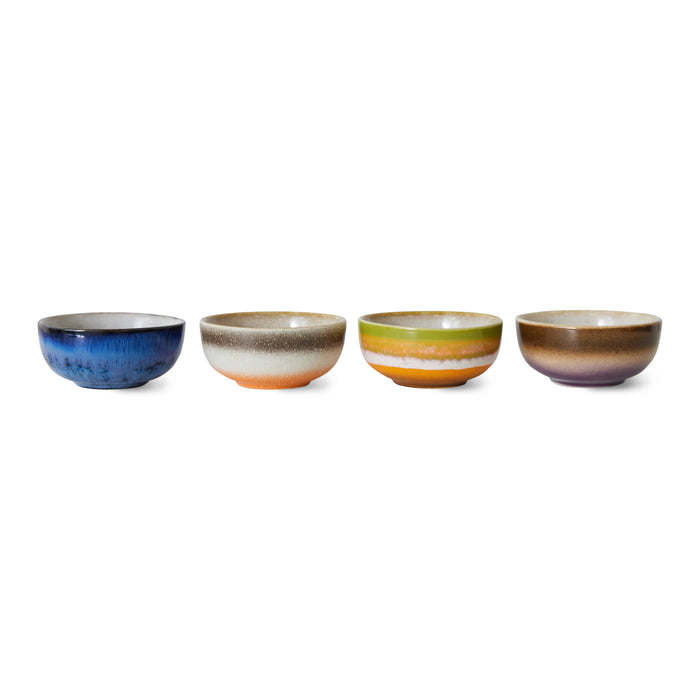 HKliving 70's Ceramics Kommetjes Ø 8,3 cm - Set van 4 - Sierra
