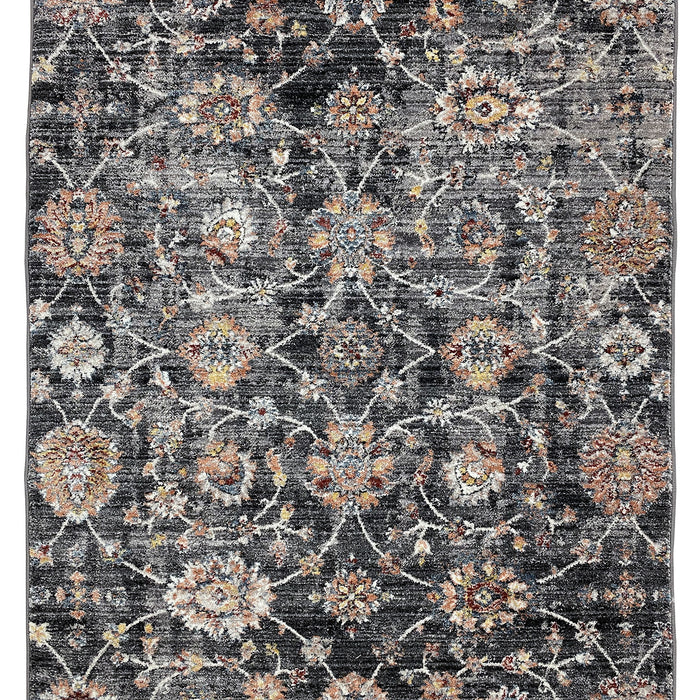 Flycarpets Lorenzo Antraciet Vloerkleed Gebloemd