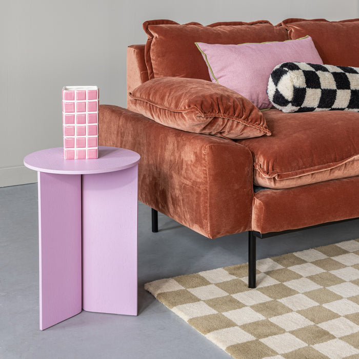 HAY Slit Table Wood Round Bijzettafel -  Ø 35 cm - Pink