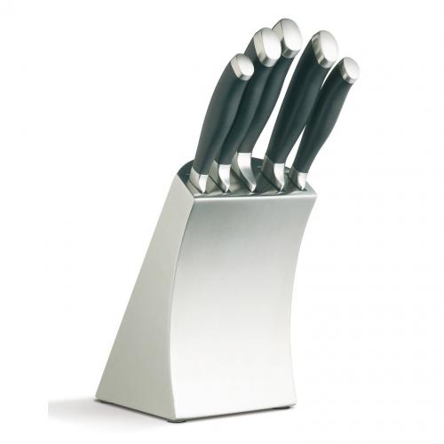 RVS messenblok 'Trojan' inclusief 5 messen - Masterclass