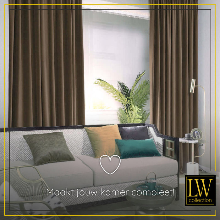 LW Collection Kant en klaar gordijnen bruin 140x240cm
