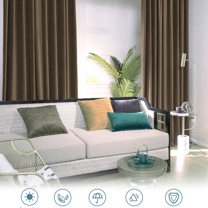 LW Collection Kant en klaar gordijnen bruin 140x240cm