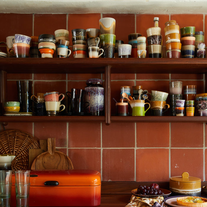 HKliving 70's Ceramics Cappuccinomok 0,33 L - Set van 4 - Verve