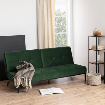 by fonQ basic Sabine Slaapbank - Fluweel - Donkergroen