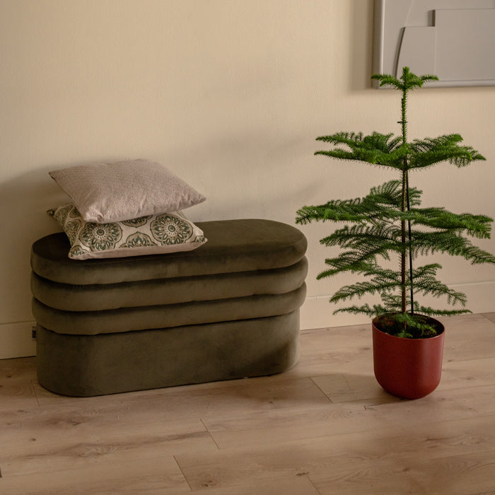 Dutchbone Aditi Bankje - B 93 cm - Donkergroen