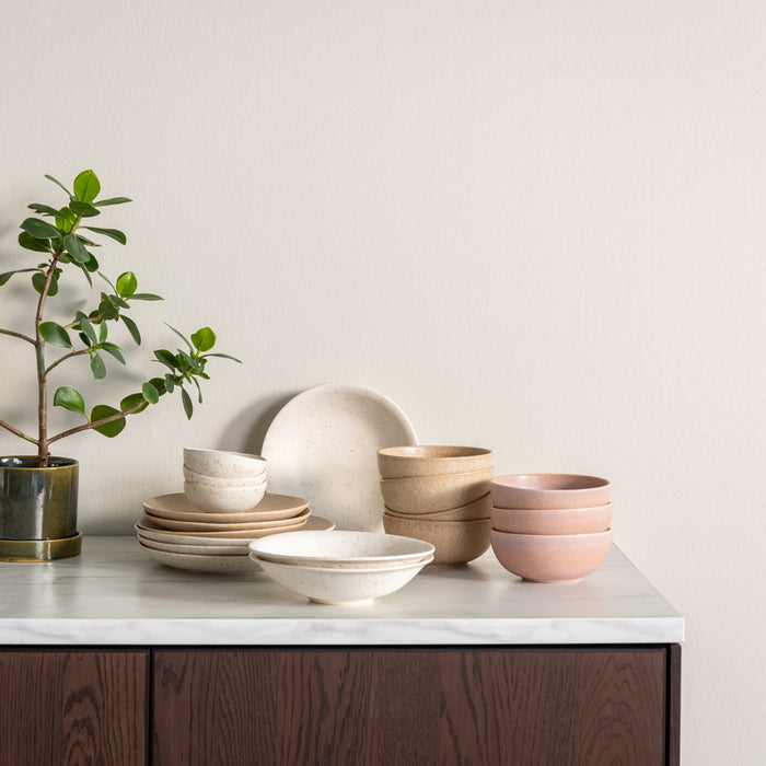 by fonQ Mixed Ceramics Dinerborden 4st. - Ø 26,5 cm - Crème