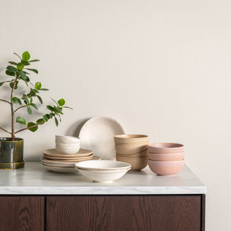 by fonQ Mixed Ceramics Dinerborden 4st. - Ø 26,5 cm - Crème