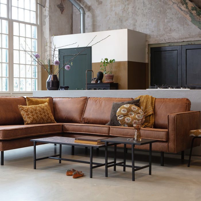 WOOOD Rodeo Hoekbank Links - Eco-leder -  Cognac