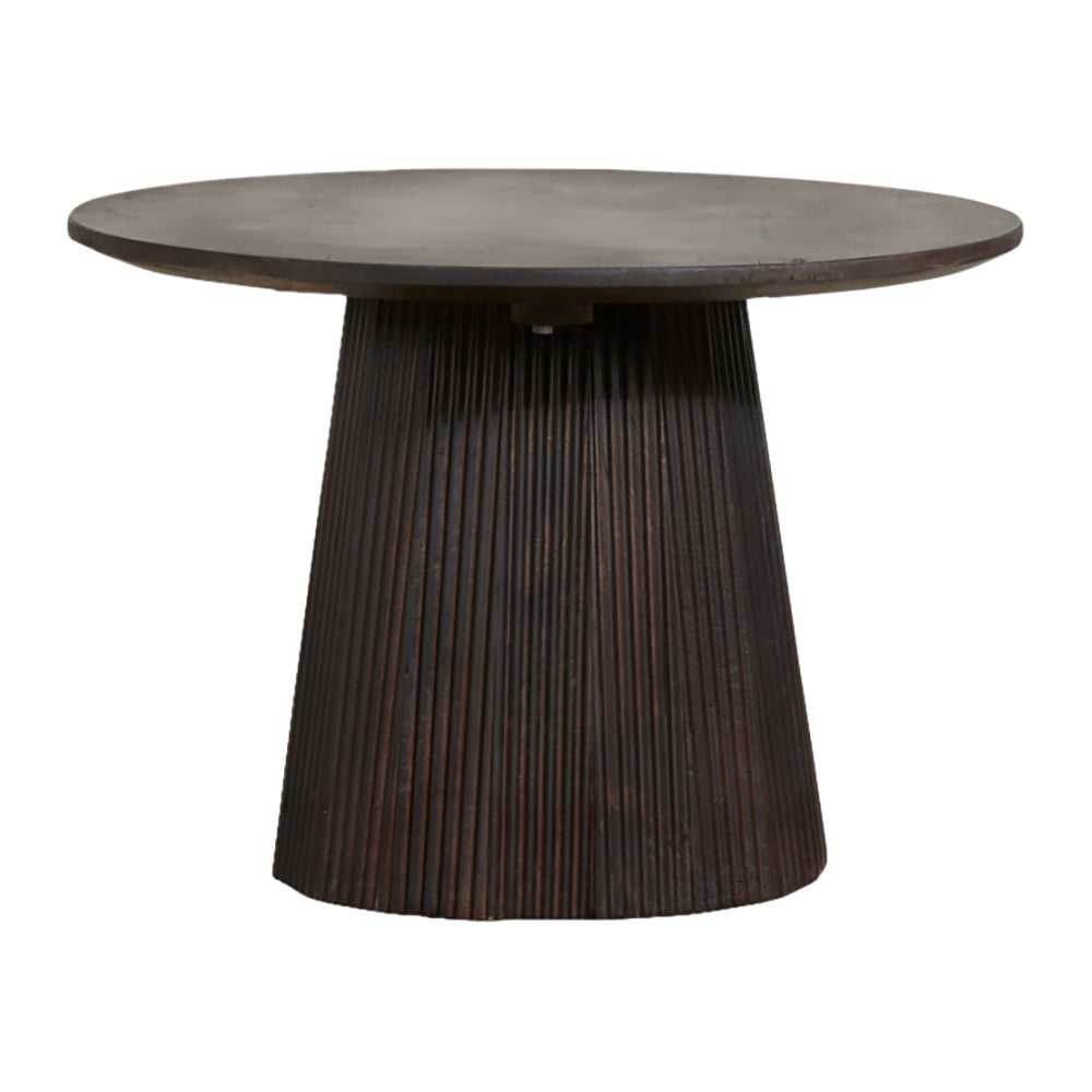 by fonQ Grand Bijzettafel Donkerbruin Mangohout - Ø 60 cm