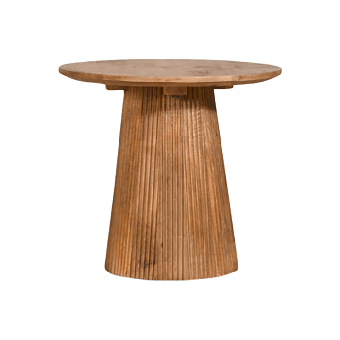 by fonQ Grand Bijzettafel Lichtbruin Mangohout - Ø 50 cm