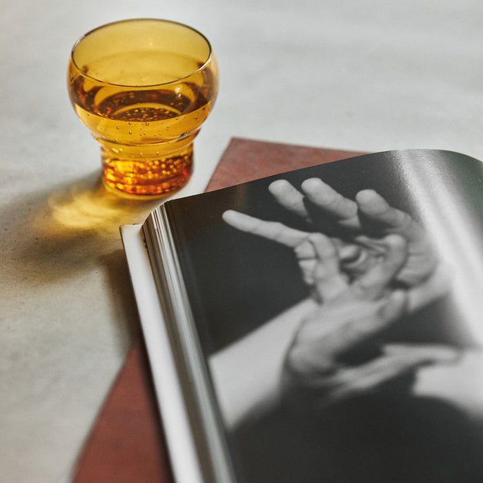 HKliving 70's Glassware Bulb Glas 0,24 L - Set van 4 - Amber