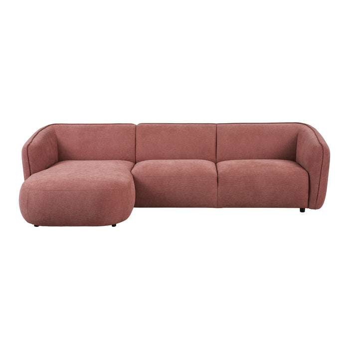 by fonQ Soft Hoekbank met Chaise Longue Links - Micro Chenille - Oud Roze