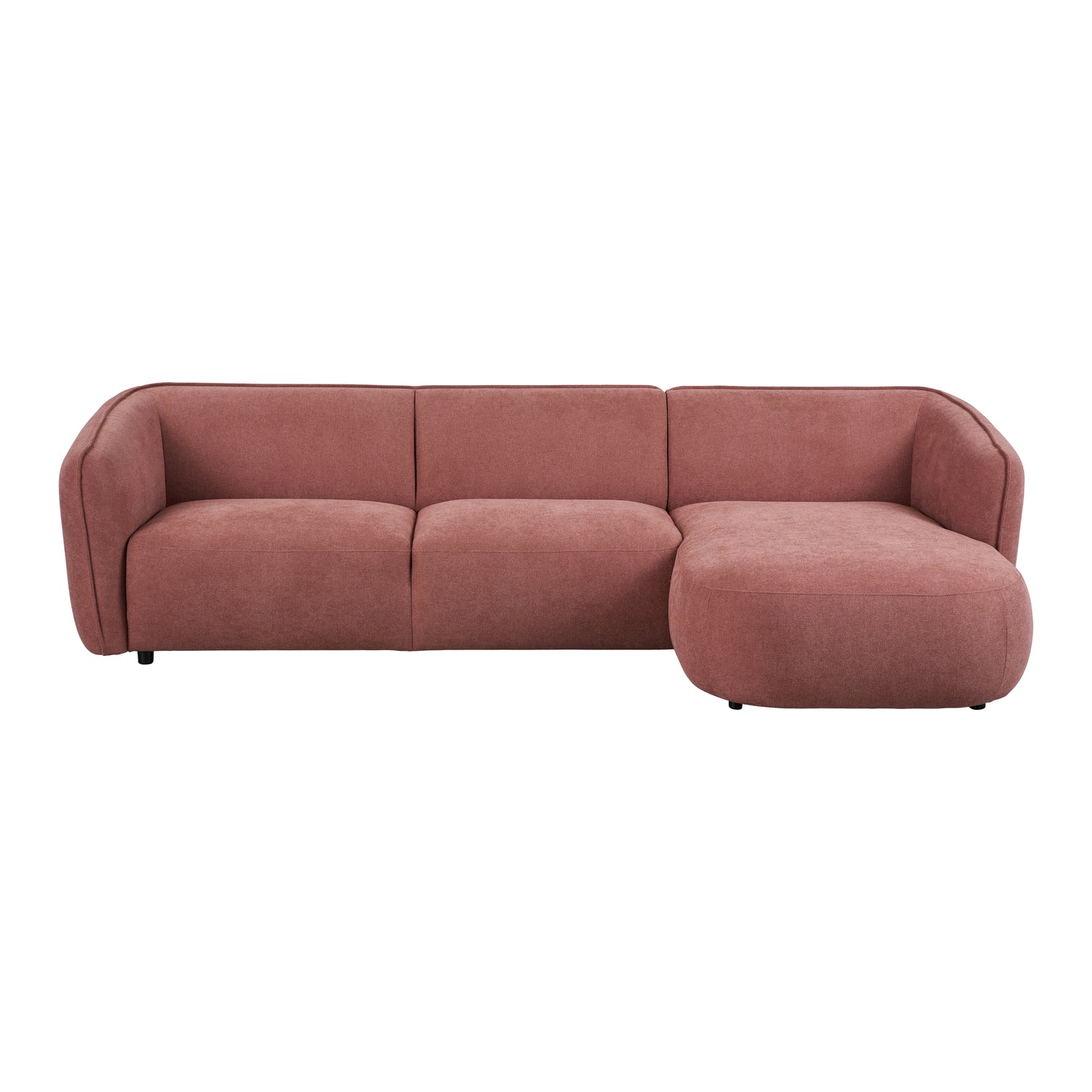 by fonQ Soft Hoekbank met Chaise Longue Rechts - Micro Chenille - Oud Roze