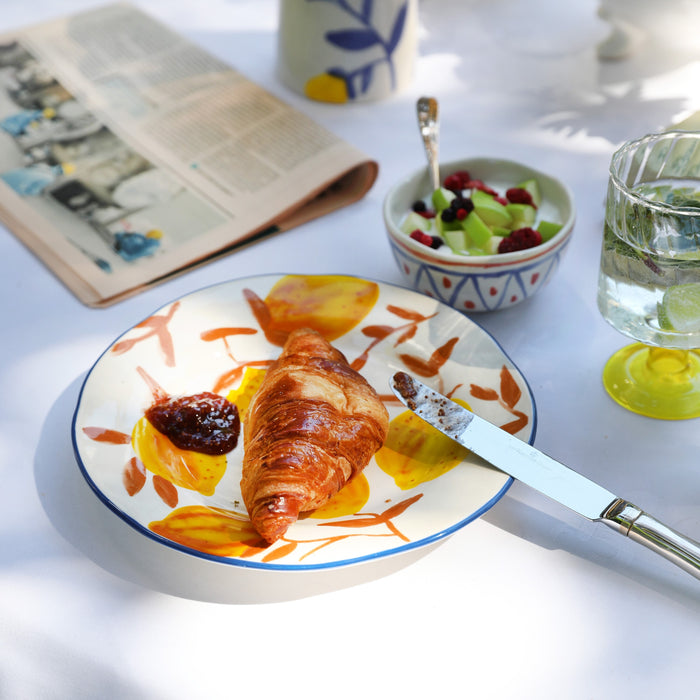 &k amsterdam Lemon Twig Bord Ø 22 cm - Set van 4