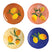 &k amsterdam Lemon Full Colour Bord Ø 16 cm - Set van 4