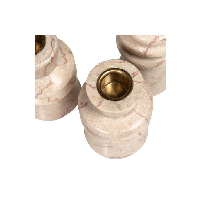 WOOOD Troop Kandelaren - Marmer - Naturel - 37,5x28x23,5