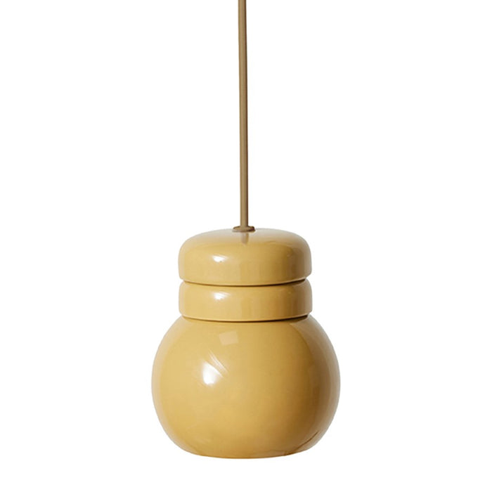 HKliving Ceramic Bulb Hanglamp - Mustard