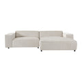 by fonQ Chunky Hoekbank met Chaise Longue Rechts - Rib - Latte
