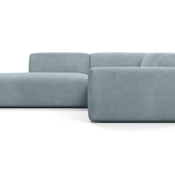 NADUVI Collection Nina Big Hoekbank Links - Ribstof - Grijsblauw