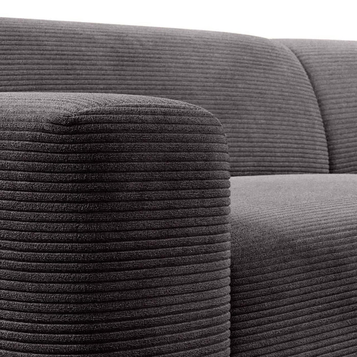 NADUVI Collection Nina Big Hoekbank Links - Ribstof - Grijs