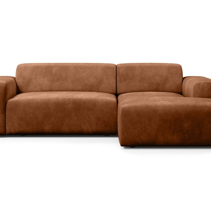 NADUVI Collection Nina Hoekbank Rechts - Velvet - Karamel bruin