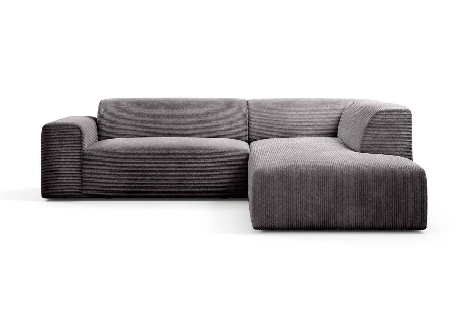 NADUVI Collection Nina Big Hoekbank Rechts - Ribstof - Grijs