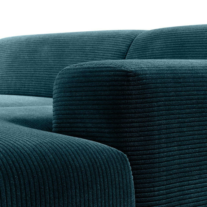 NADUVI Collection Nina Hoekbank Rechts - Ribstof - Turquoise