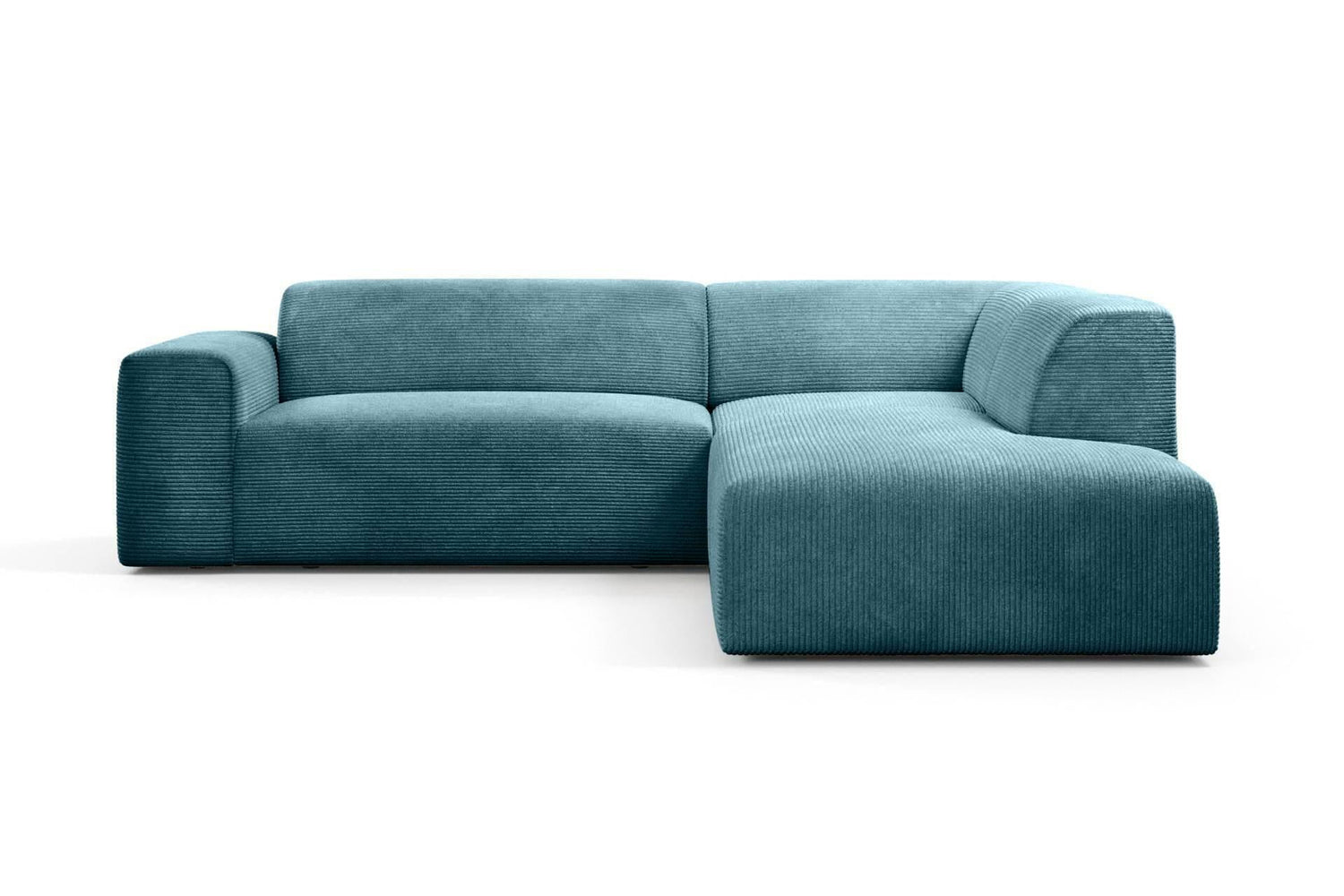 NADUVI Collection Nina Big Hoekbank Rechts - Ribstof - Turquoise