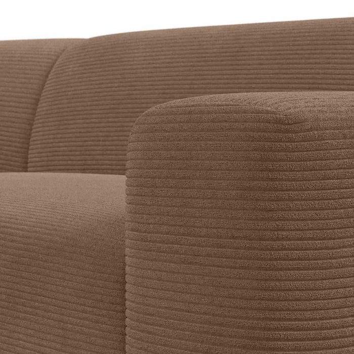 NADUVI Collection Nina Big Hoekbank Rechts - Ribstof - Hazelnootbruin