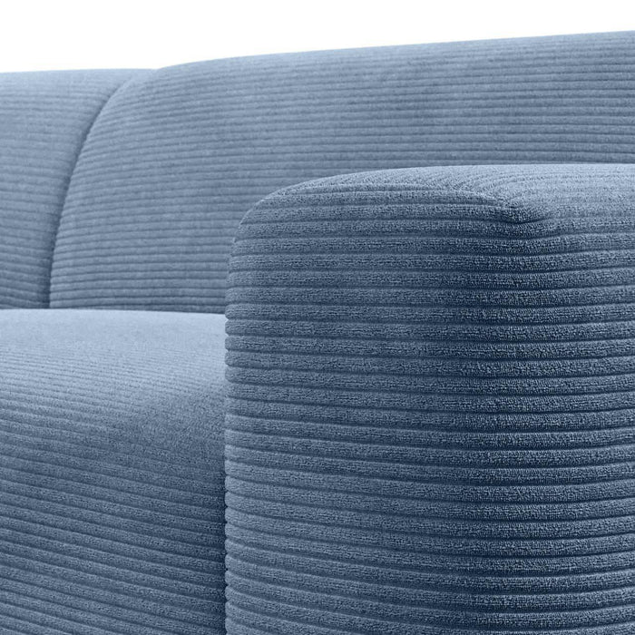 NADUVI Collection Nina Big Hoekbank Rechts - Ribstof - Lichtblauw