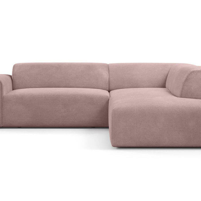 NADUVI Collection Nina Big Hoekbank Rechts - Ribstof - Lila