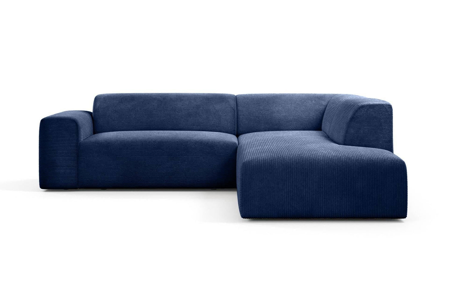 NADUVI Collection Nina Big Hoekbank Rechts - Ribstof - Donkerblauw