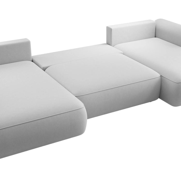 NADUVI Collection Philipa U-bank Links met Slaapfunctie - Velvet - Grijs