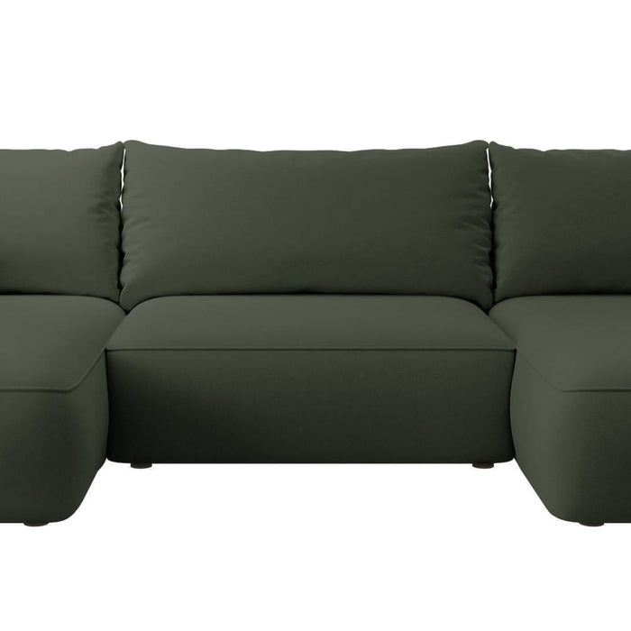 NADUVI Collection Philipa U-bank Rechts met Slaapfunctie - Velvet - Donkergroen