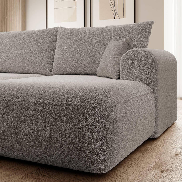 NADUVI Collection Philipa Hoekbank Rechts met Slaapfunctie - Bouclé - Taupe