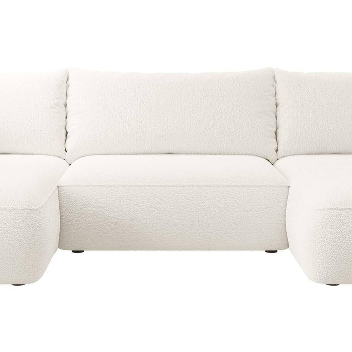 NADUVI Collection Philipa U-bank Rechts met Slaapfunctie - Bouclé - Crème