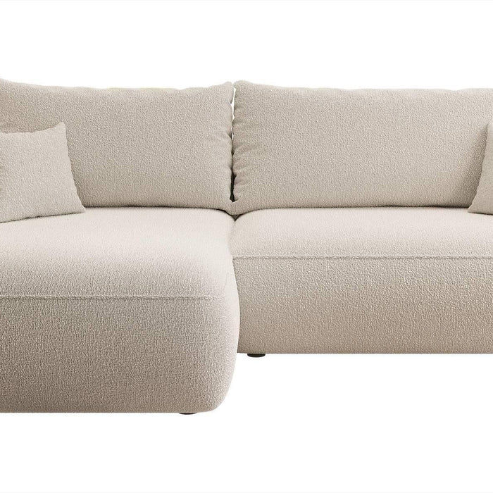 NADUVI Collection Philipa Hoekbank Links met Slaapfunctie - Bouclé - Beige