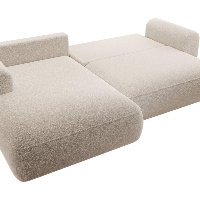 NADUVI Collection Philipa Hoekbank Links met Slaapfunctie - Bouclé - Beige