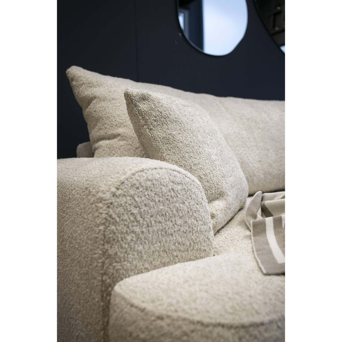 NADUVI Collection Philipa Hoekbank Links met Slaapfunctie - Bouclé - Beige