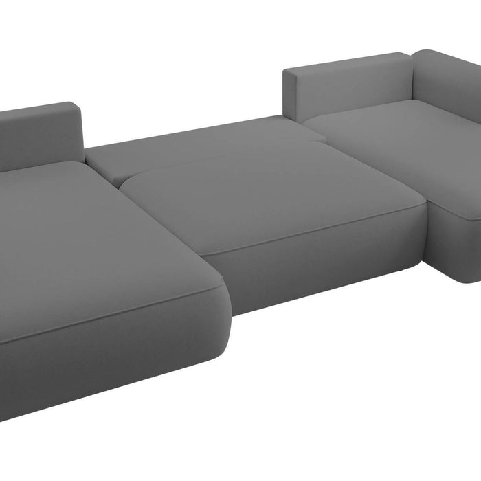 NADUVI Collection Philipa U-bank Links met Slaapfunctie - Velvet - Donkergrijs