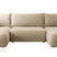 NADUVI Collection Philipa U-bank Rechts met Slaapfunctie - Velvet - Beige