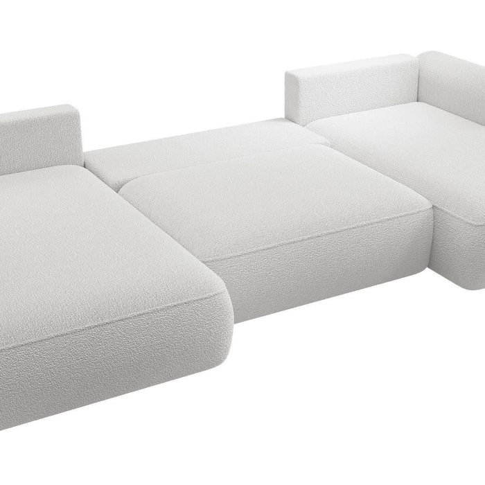 NADUVI Collection Philipa U-bank Links met Slaapfunctie - Bouclé - Lichtgrijs