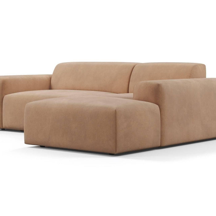 NADUVI Collection Nina Hoekbank Rechts - Velvet - Camel bruin