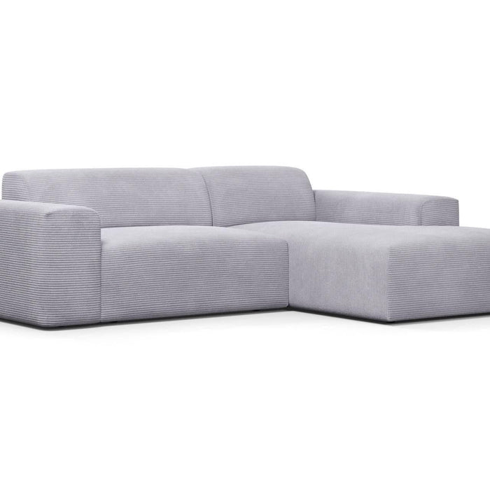 NADUVI Collection Nina Hoekbank Rechts - Ribstof - Lichtgrijs
