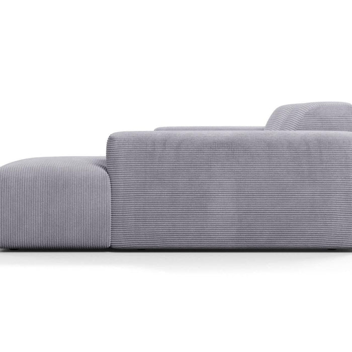 NADUVI Collection Nina Hoekbank Rechts - Ribstof - Lichtgrijs